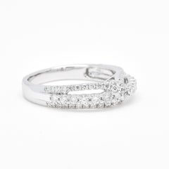 Natural Diamond 0.63 carats 18 KT White Gold Anniversary Band Ring
