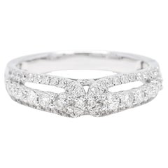 Bague d'anniversaire en or blanc 18 KT diamant naturel 0,63 carats