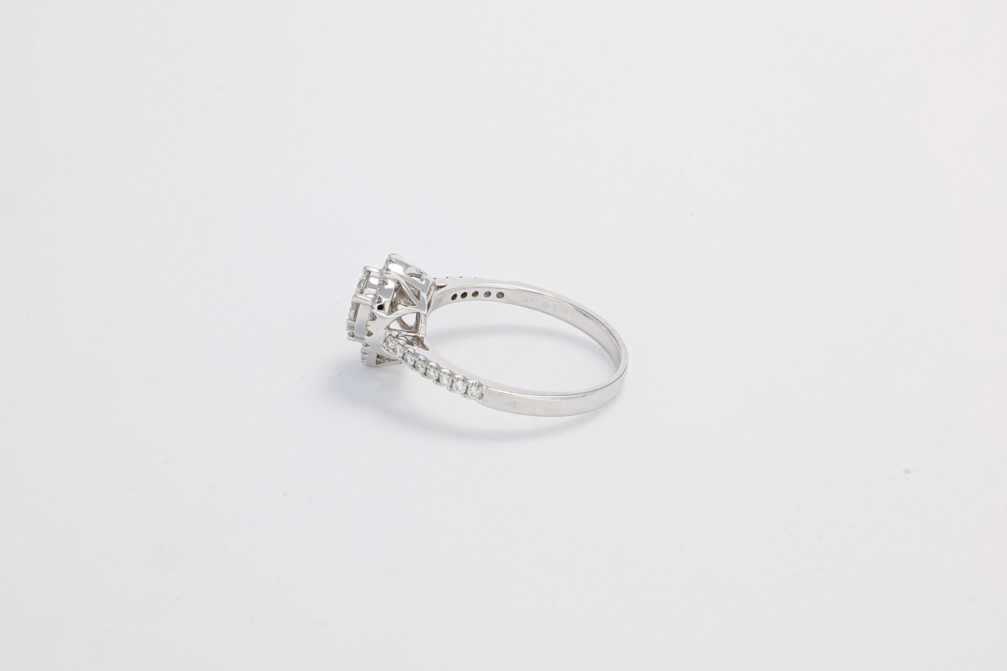 Verlobungsring in Herzform mit natürlichem Diamant 0,63 Karat 18KT Weißgold im Zustand „Neu“ im Angebot in Antwerpen, BE