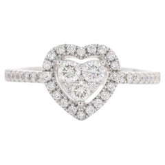 Natural Diamond 0.63 Carats 18KT White Gold Heart Shape Engagement Ring