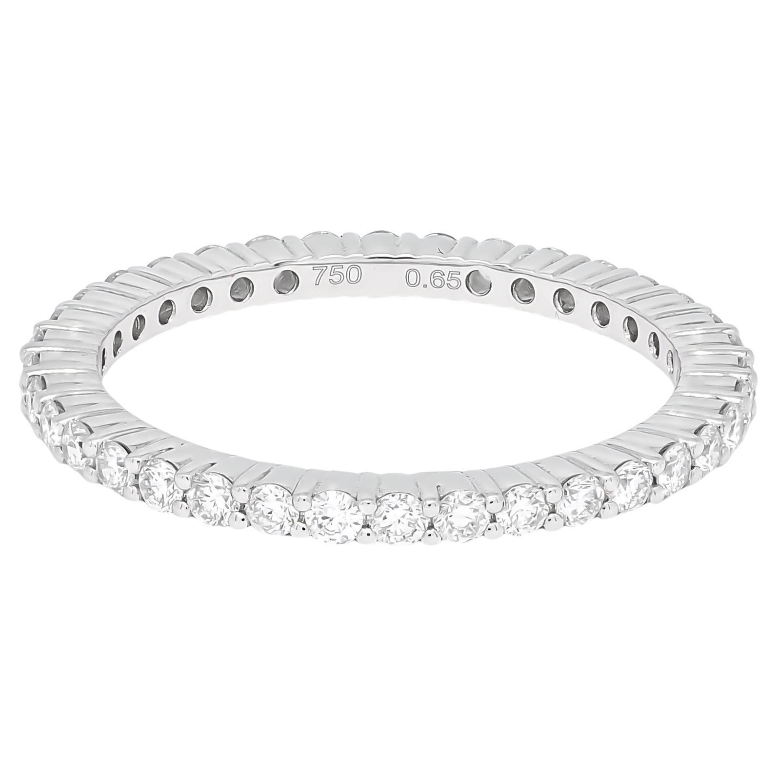 Natural Diamond 0.67 carats 18KT White Gold Eternity Wedding Band Ring