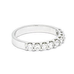 Natural Diamond 0.71 carats 18KT White Gold Half Eternity Wedding Band Ring