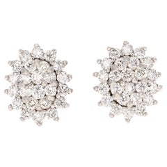 Bague manchette en or blanc grappe de diamants naturels de 0.74 carat