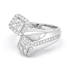 Natural Diamond 0.74 carats 18KT White Gold Exclusive Statement Ring
