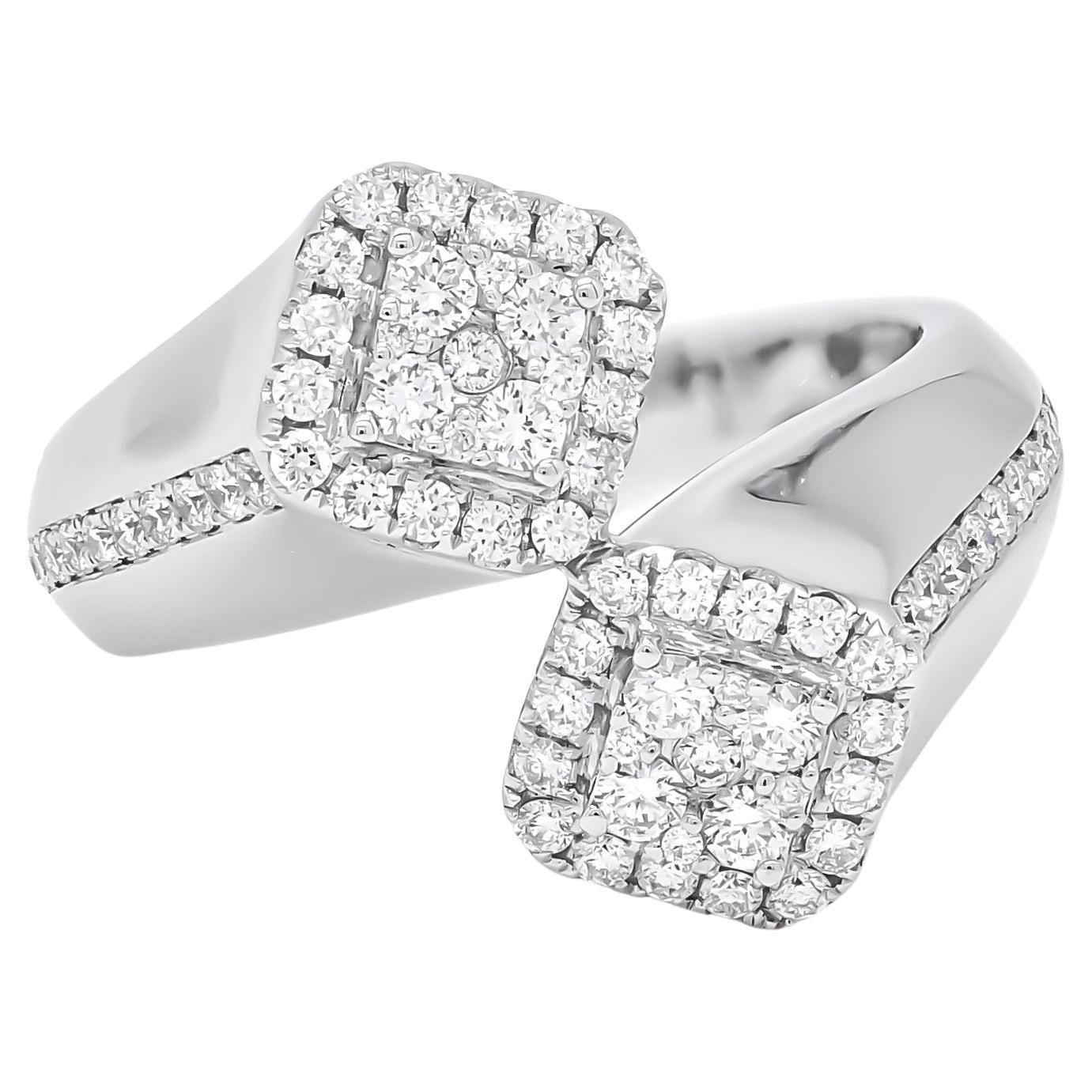 Natural Diamond 0.74 carats 18KT White Gold Exclusive Statement Ring