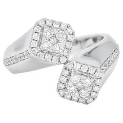 Natural Diamond 0.74 carats 18KT White Gold Exclusive Statement Ring 