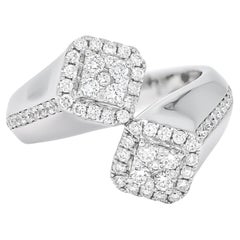 Natural Diamond 0.74 carats 18KT White Gold Exclusive Statement Ring