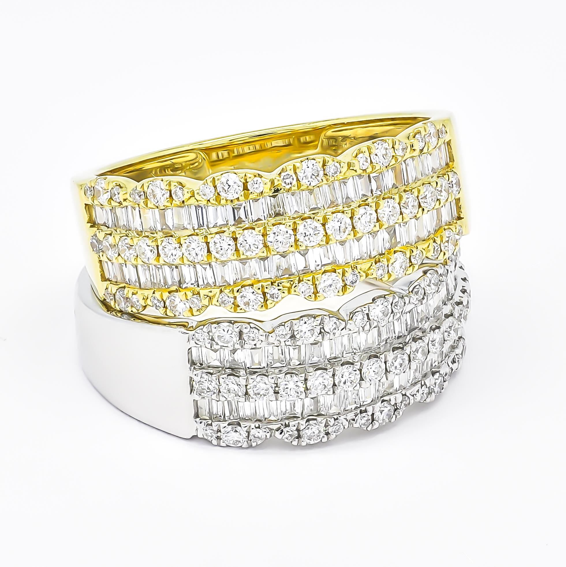 Natural Diamond 0.76 carat 18KT Yellow Gold Cocktail Half Eternity Ring Band For Sale 1