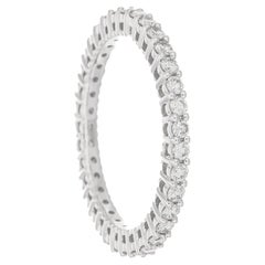 Alliance d'éternité en or blanc 18 carats avec diamants naturels de 0,80 carat 