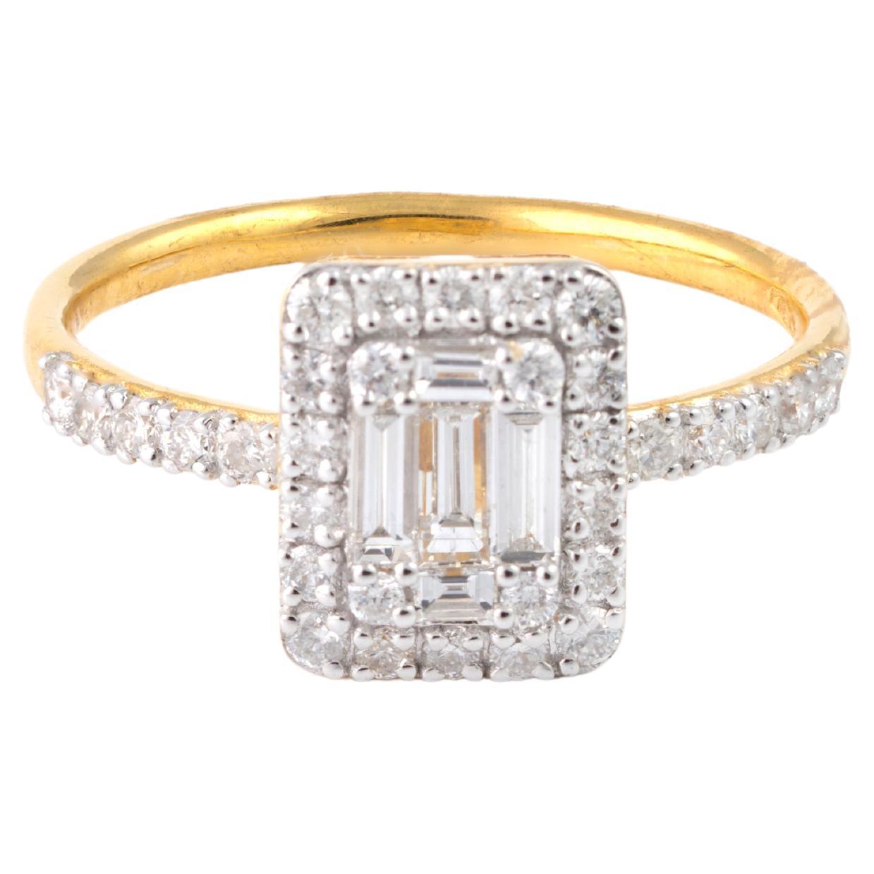 Natural Diamond 0.84cts in 18k Gold 2.43gms Ring For Sale