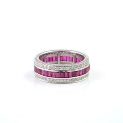 Natural Diamond 0.84cts & Ruby 2.59cts Ring in 18k Gold