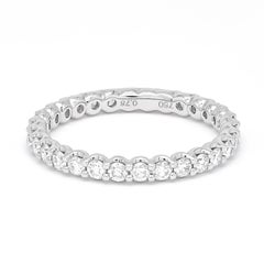 Natural Diamond 0.85 carats 18 White Gold Full Eternity Wedding Band Ring