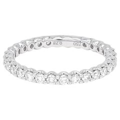 Natural Diamond 0.85 carats 18 White Gold Full Eternity Wedding Band Ring