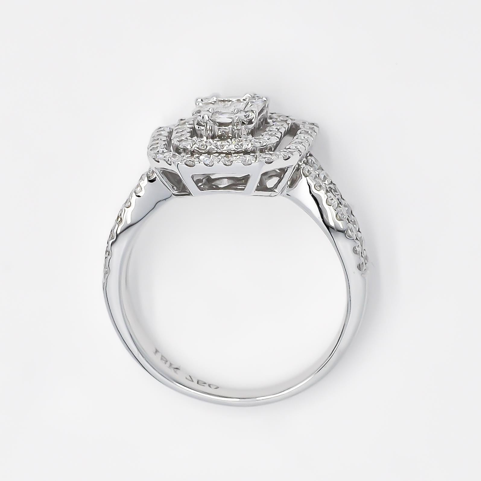 Bague d'anniversaire en or blanc 18 carats sertie d'un diamant naturel de 0,92 carat Neuf - En vente à Antwerpen, BE