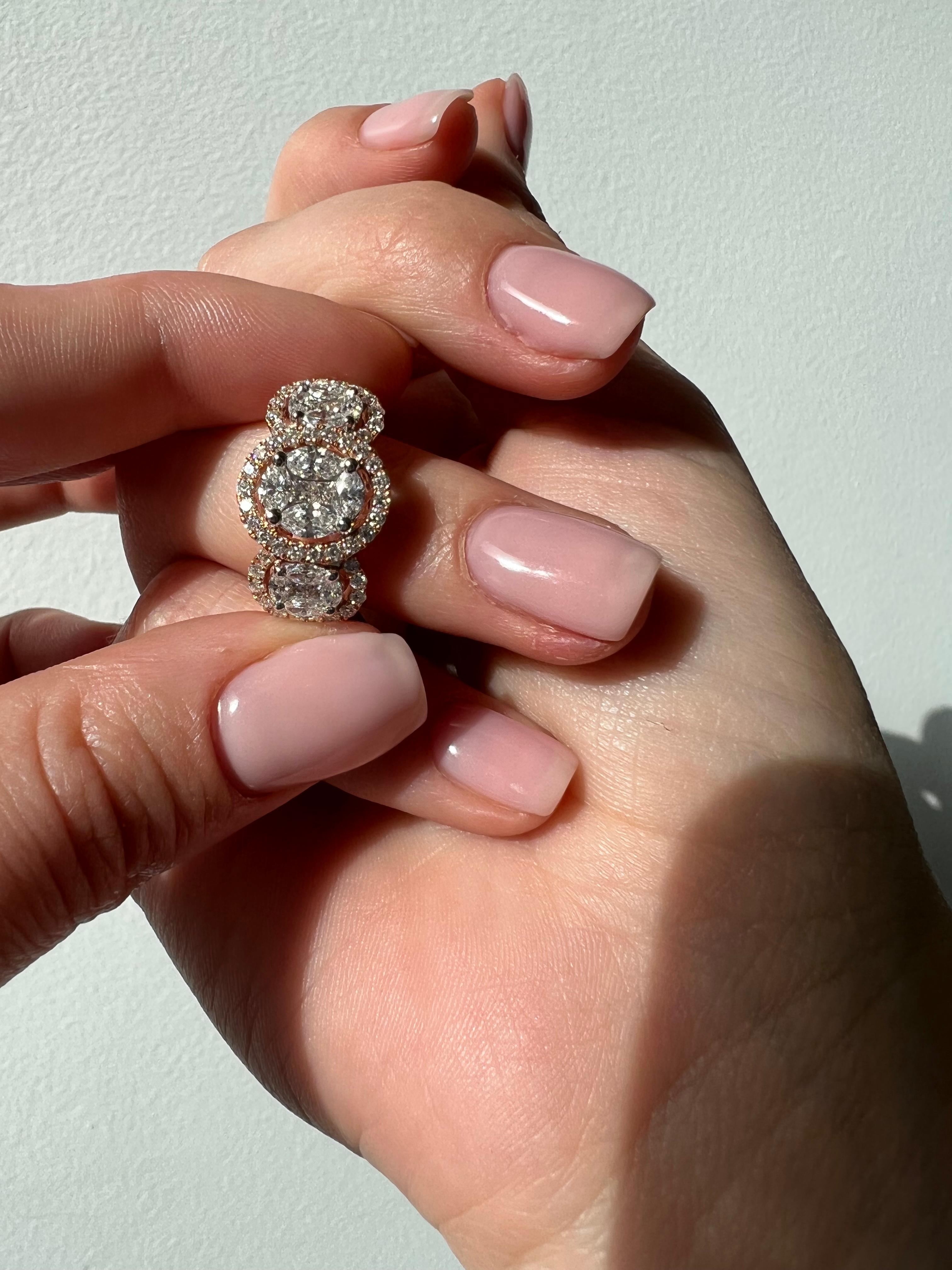 Bague de fiançailles fantaisie en or blanc 18 carats avec diamant naturel 0,92 carat en vente 5