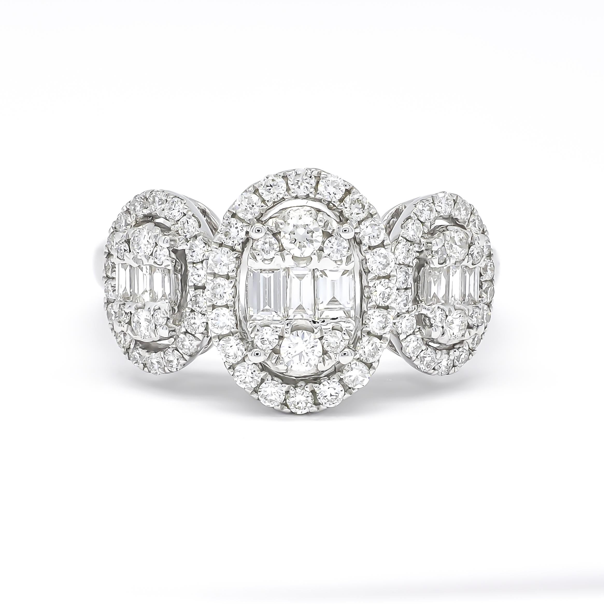 Bague de fiançailles fantaisie en or blanc 18 carats avec diamant naturel 0,92 carat Neuf - En vente à Antwerpen, BE