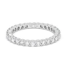 Natural Diamond 0.93 carats 18KT White Gold Eternity Wedding Band Ring