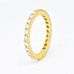 Natural Diamond 0.97 carats 18KT Yellow Gold Eternity Wedding Band Ring