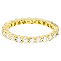 Anneau de mariage éternel en or jaune 18KT avec diamant Nature 0.97 carats