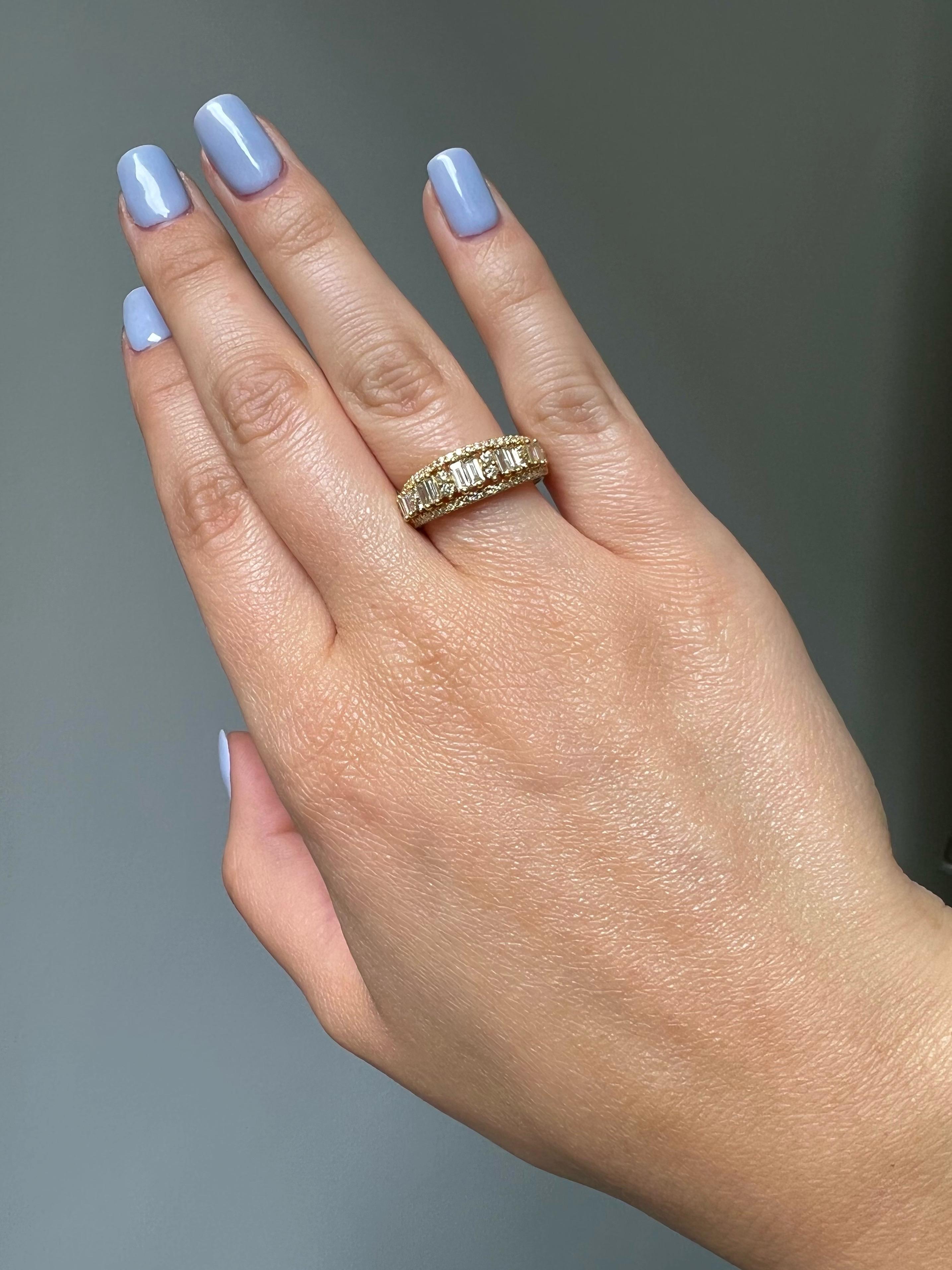Alliance d'anniversaire de mariage Art déco en or blanc 18 carats avec diamant naturel de 1,00 carat en vente 5