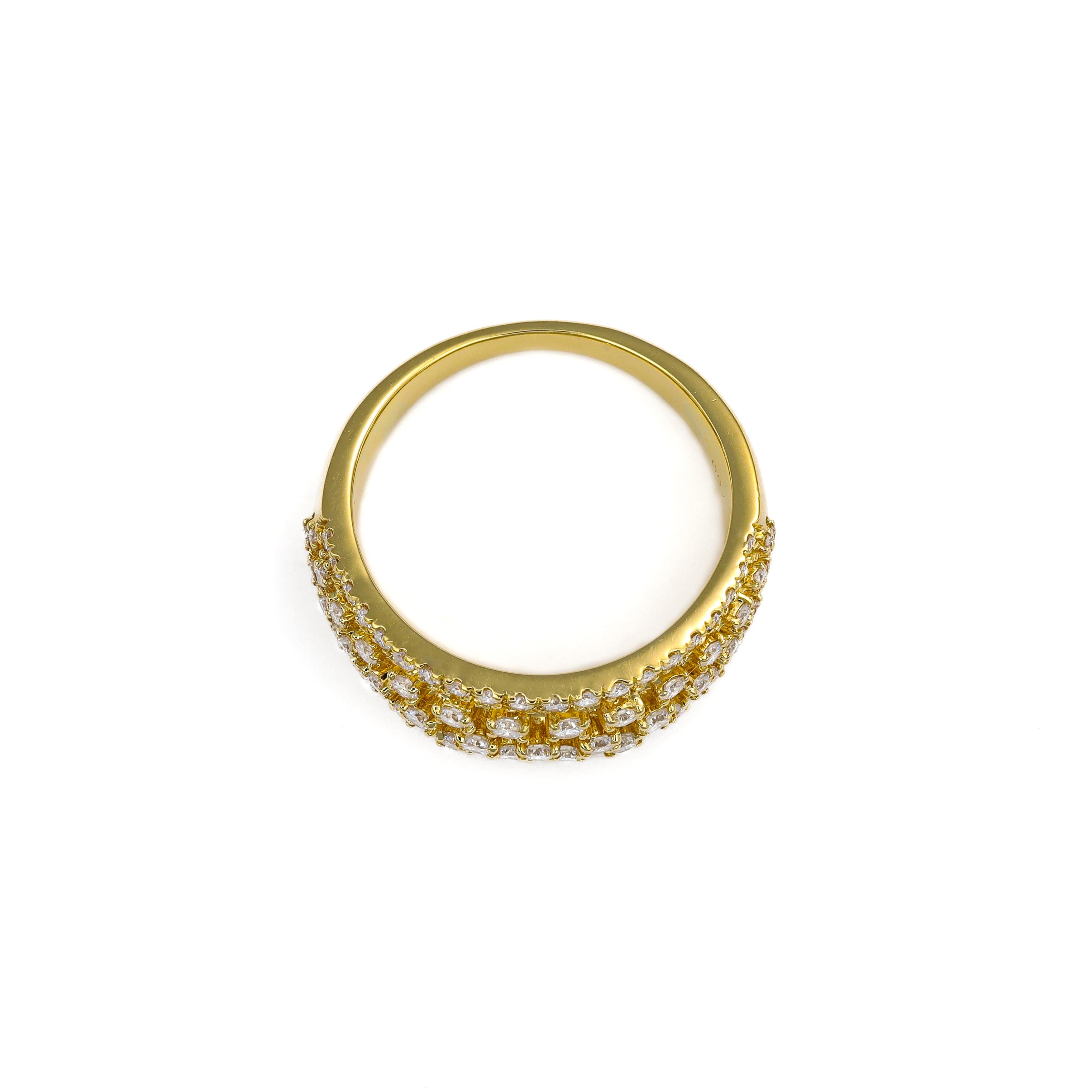 Bague fantaisie en or jaune 18 carats avec diamant naturel de 1,01 carat Neuf - En vente à Antwerpen, BE