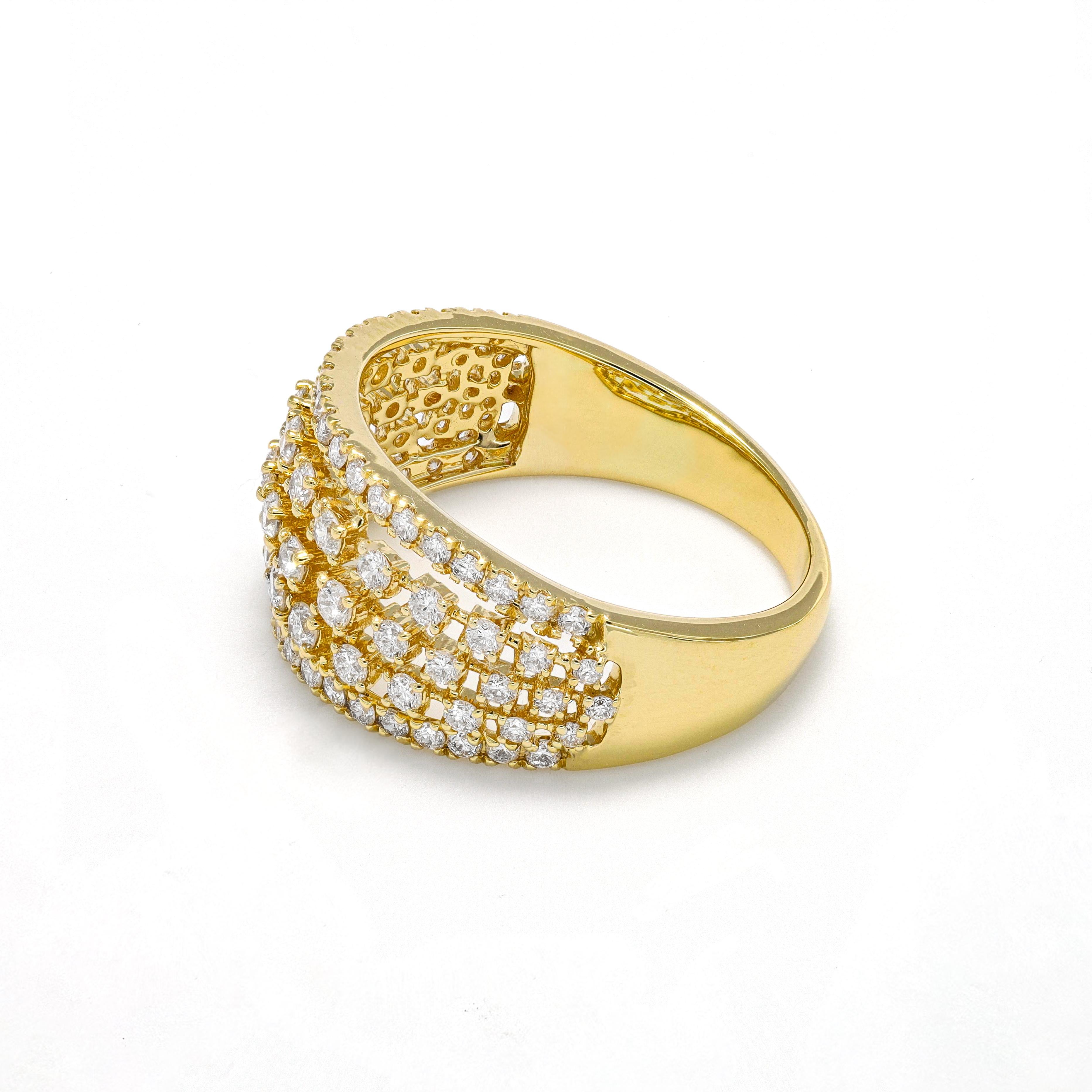 Bague fantaisie en or jaune 18 carats avec diamant naturel de 1,01 carat Pour femmes en vente