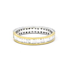 Natural Diamond 1.02 Carats 18 Karat White-Yellow Gold Wedding Band