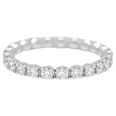 Natural Diamond 1.06 carat 18 Karat White Gold Full Eternity Band Ring