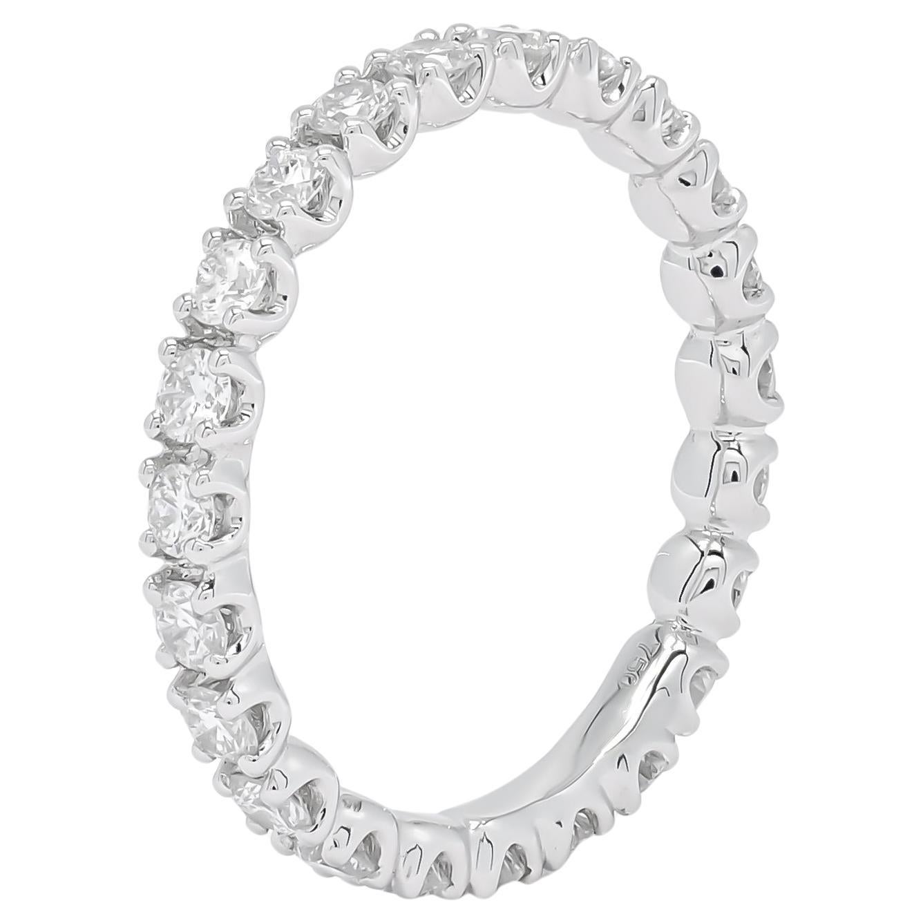 Natural Diamond 1.06 carat 18 Karat White Gold Full Eternity Band Ring