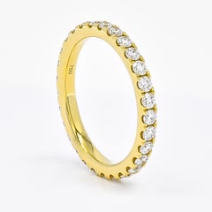 Natural Diamond 1.10 carats 18 KT Yellow Gold Full Eternity Band Ring
