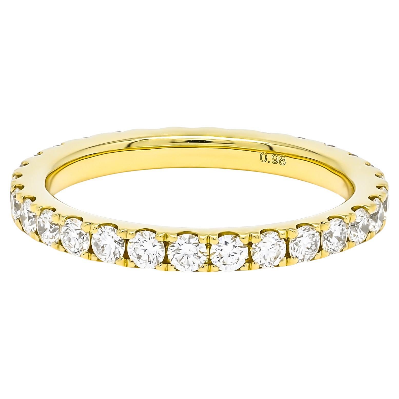 Natural Diamond 1.10 carats 18 KT Yellow Gold Full Eternity Band Ring