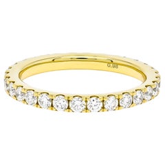 Natural Diamond 1.10 carats 18 KT Yellow Gold Full Eternity Band Ring
