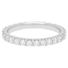 Natural Diamond 1.10 Carats 18KT White Gold Full Eternity Wedding Band Ring 