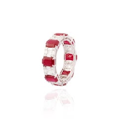 Natural Diamond 1.15cts & Ruby 6.67cts Ring in 18k Gold