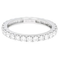 Diamante natural 1,17 quilates Alianza de oro blanco de 18 quilates para toda la vida