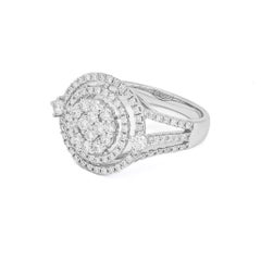 Anello di fidanzamento con diamanti naturali da 1,25 carati in oro bianco 18 KT