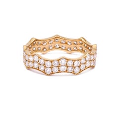 Anneau d'éternité tout rond en or rose 18 carats avec diamant naturel de 1,26 carat
