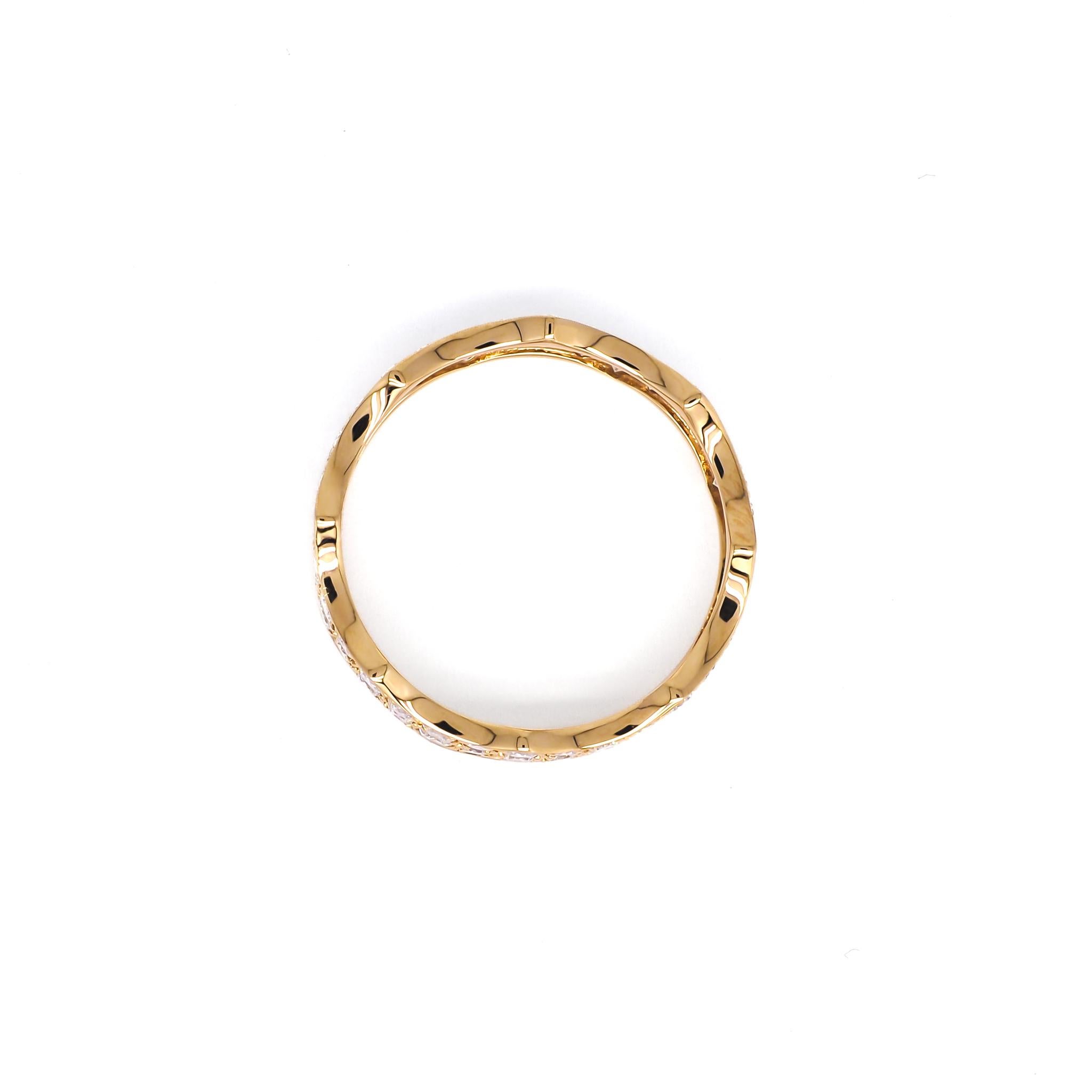 Round Cut Natural Diamond 1.26 carats 18KT Rose Gold All Round Eternity Band Ring For Sale
