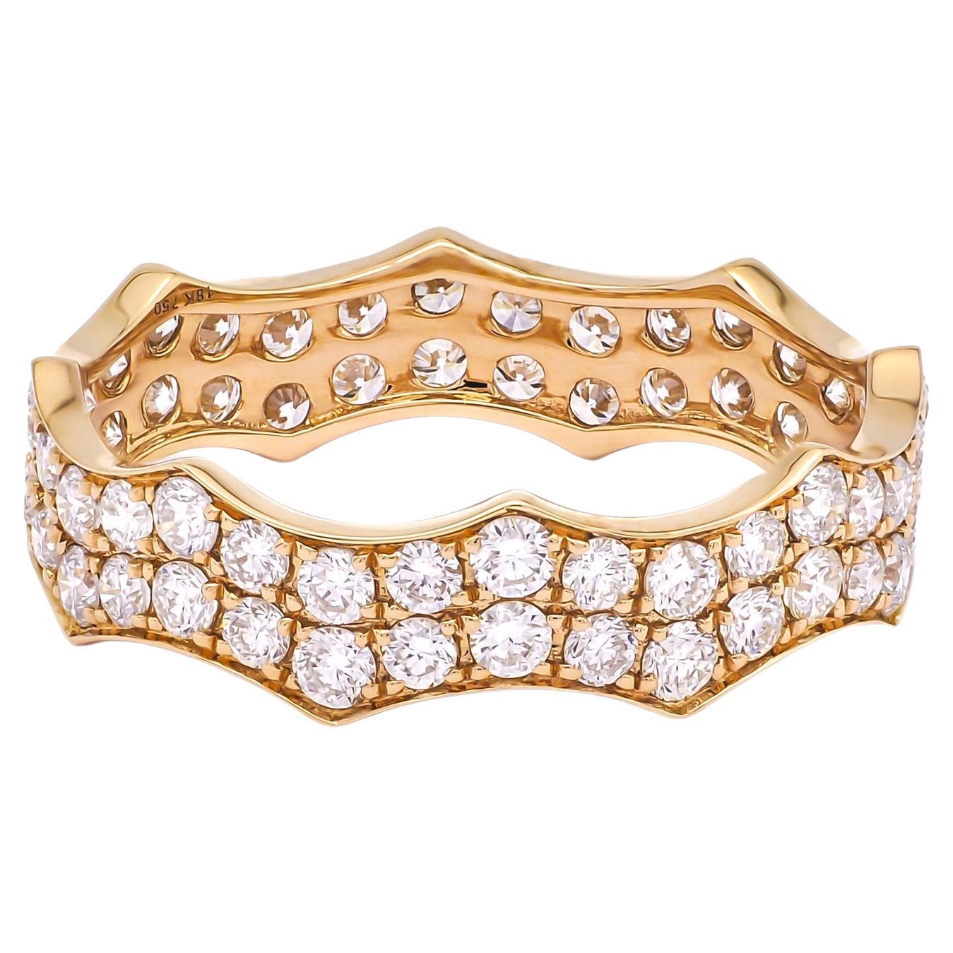 Anillo de oro rosa de 18 quilates con diamante natural de 1,26 quilates, redondo y eterno