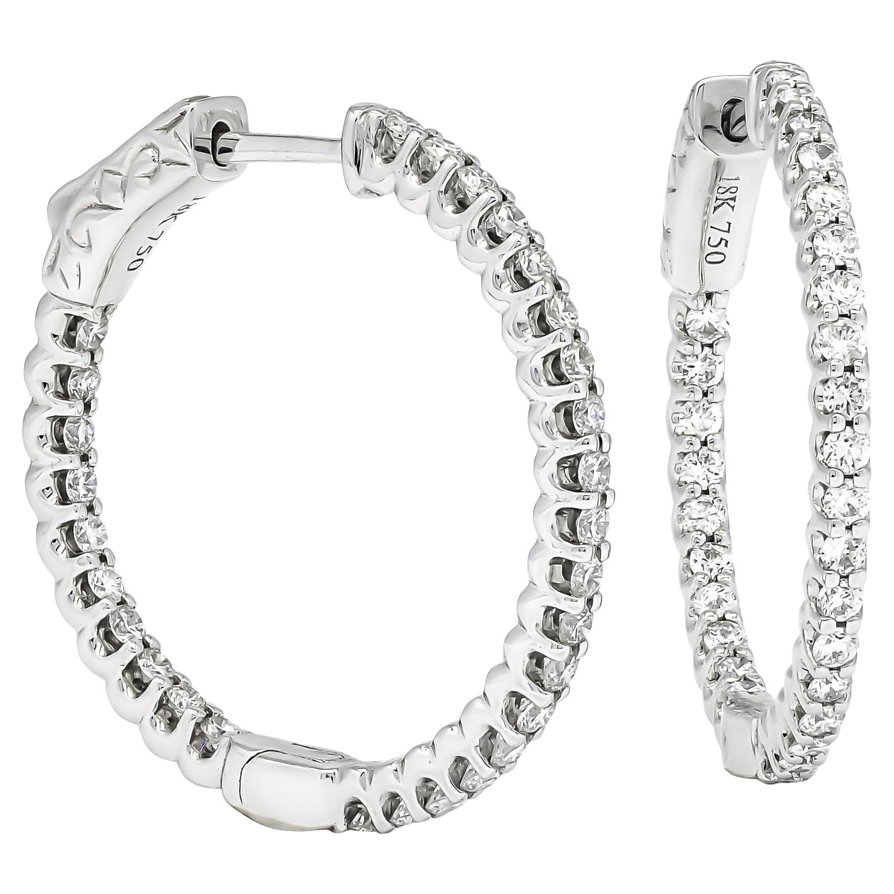 Boucles d
oreilles 
In and out
 en or blanc 18KT diamant naturel 1.32 carats