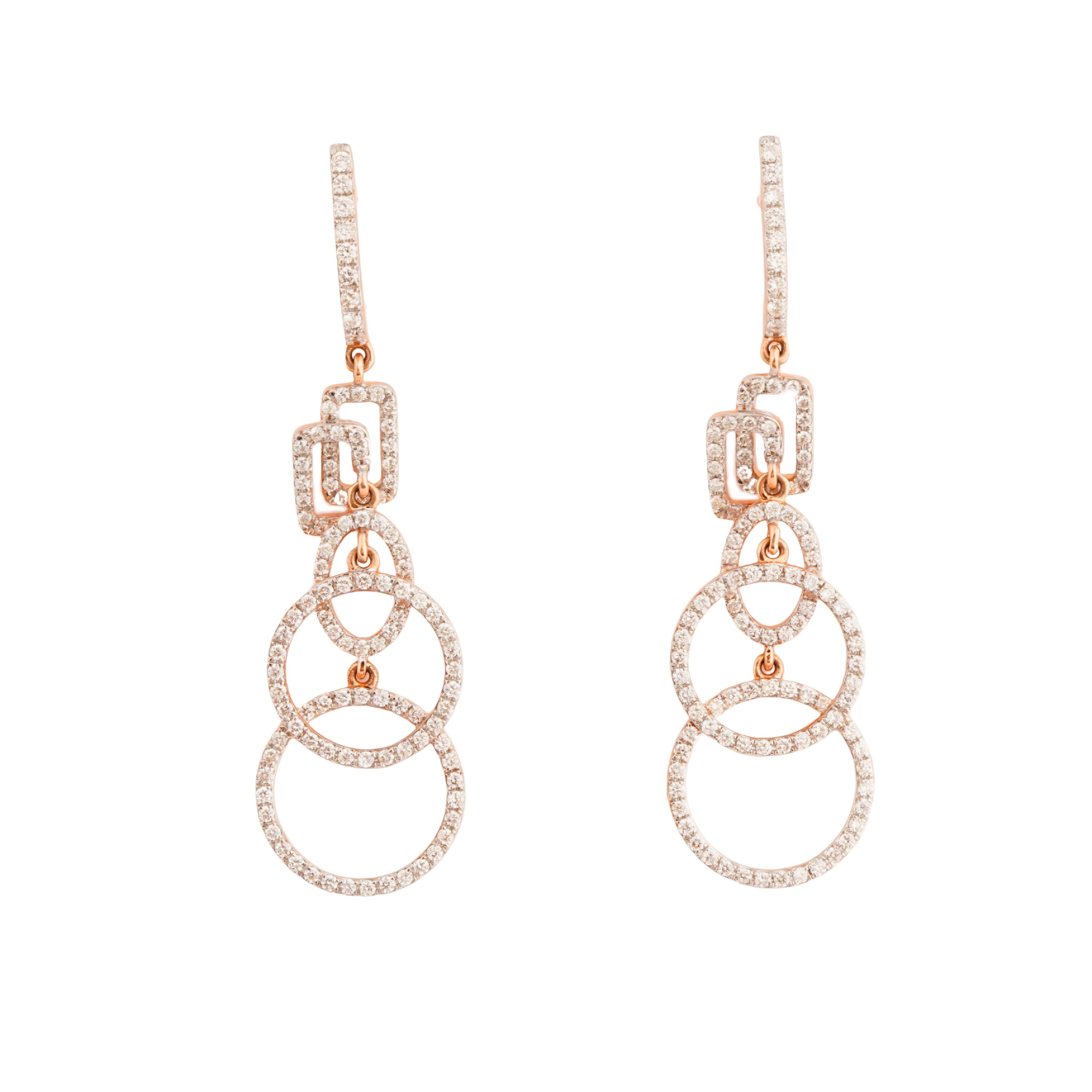 Taille Asscher Boucle d'oreille en or 18k diamant naturel 1,36cts en vente