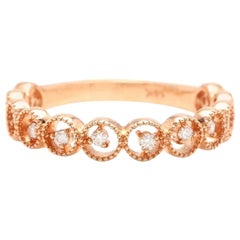 Natural Diamond 14 Karat Solid Rose Gold Band Ring