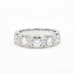 Natural Diamond 1.45 carats 18KT White Gold Half Eternity Band Ring