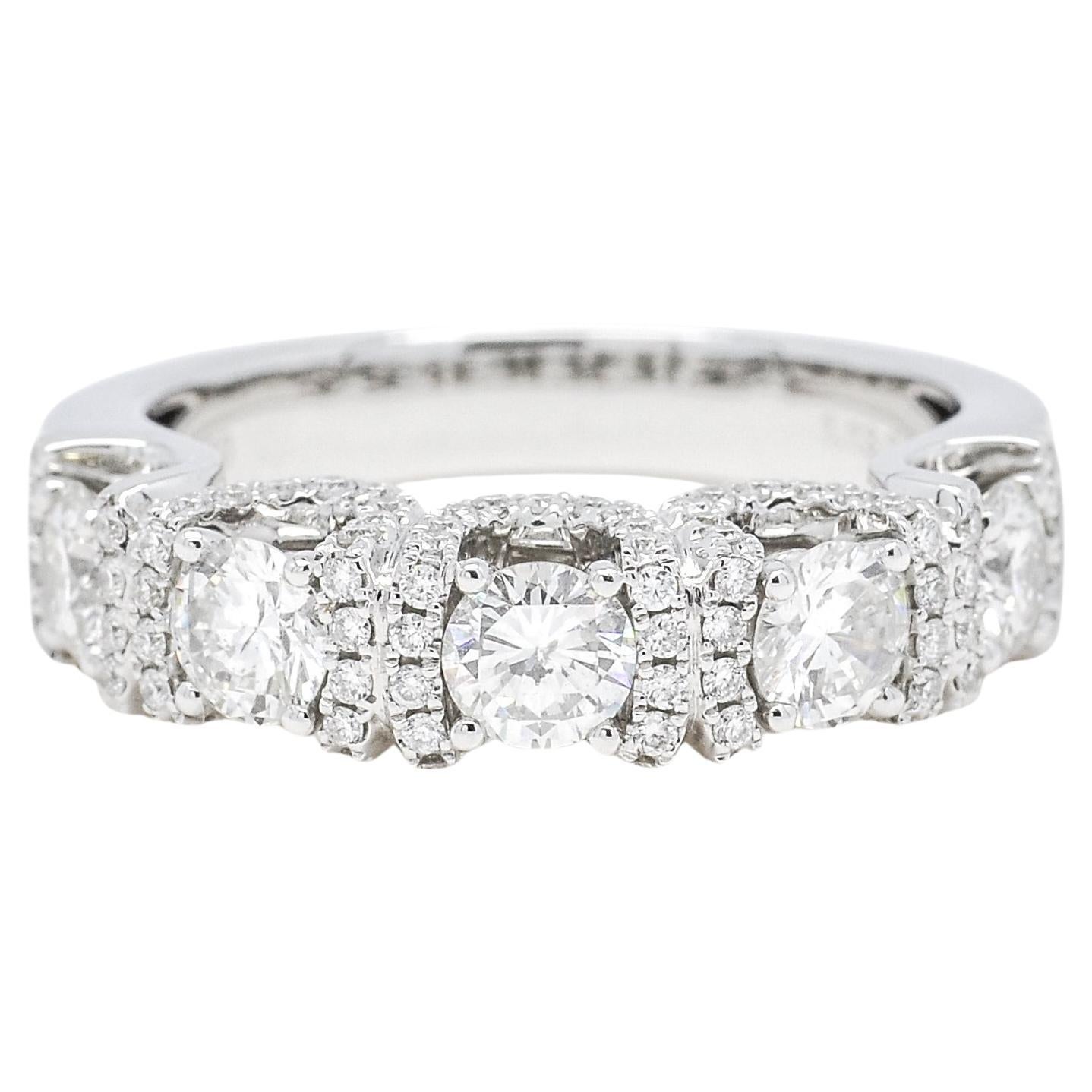 Natural Diamond 1.45 carats 18KT White Gold Half Eternity Band Ring