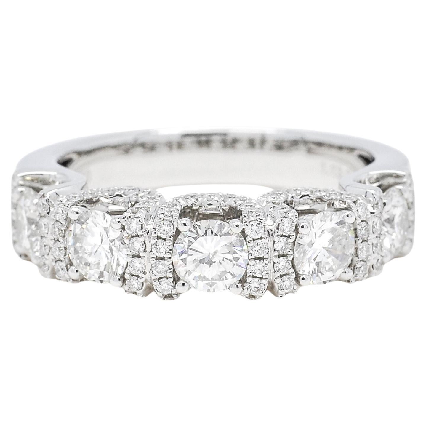 Bague d'éternité en or blanc 18 carats avec diamant naturel de 1,45 carat