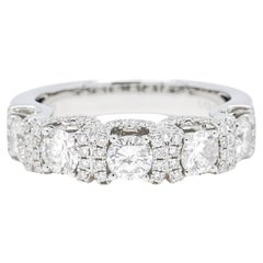 Bague d'éternité en or blanc 18 carats avec diamant naturel de 1,45 carat