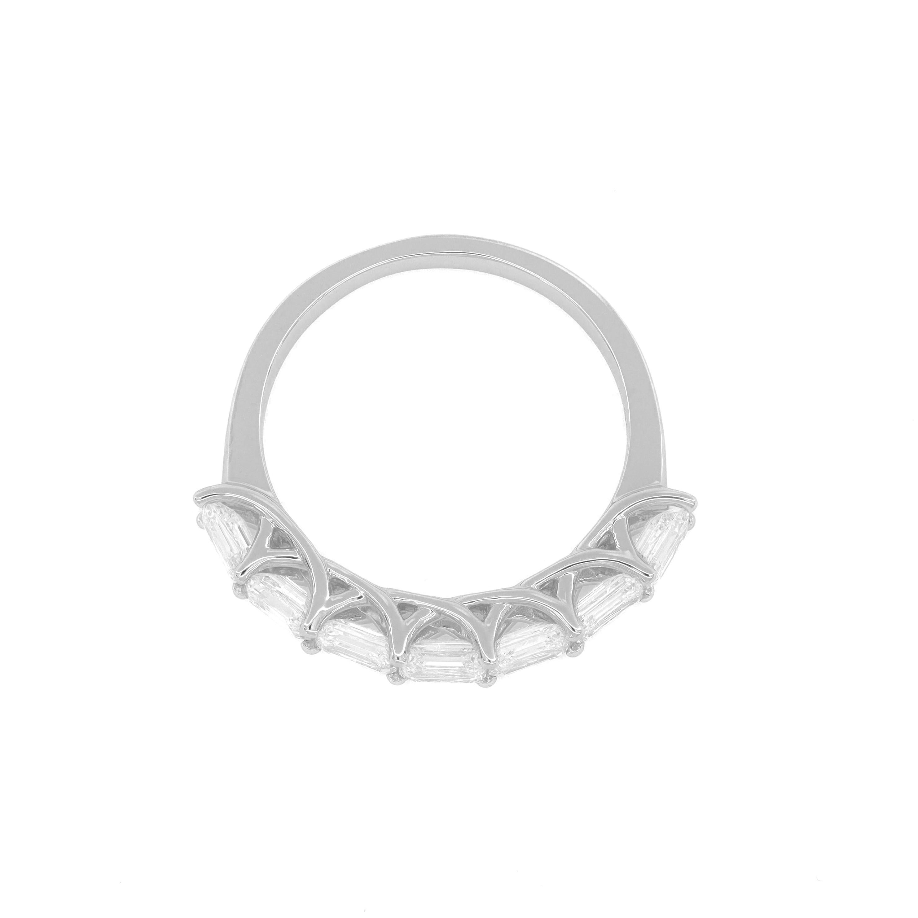 Anello a mezza eternità con diamante naturale da 1,45 carati in oro giallo 18KT in vendita 5