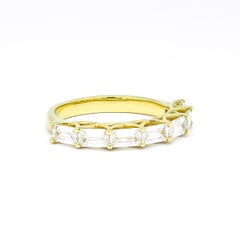 Natural Diamond 1.45 carats 18KT Yellow Gold Half Eternity Band Ring
