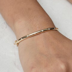 Brazalete fino de diamantes naturales y oro de 14k, con cierre, para boda, para ella