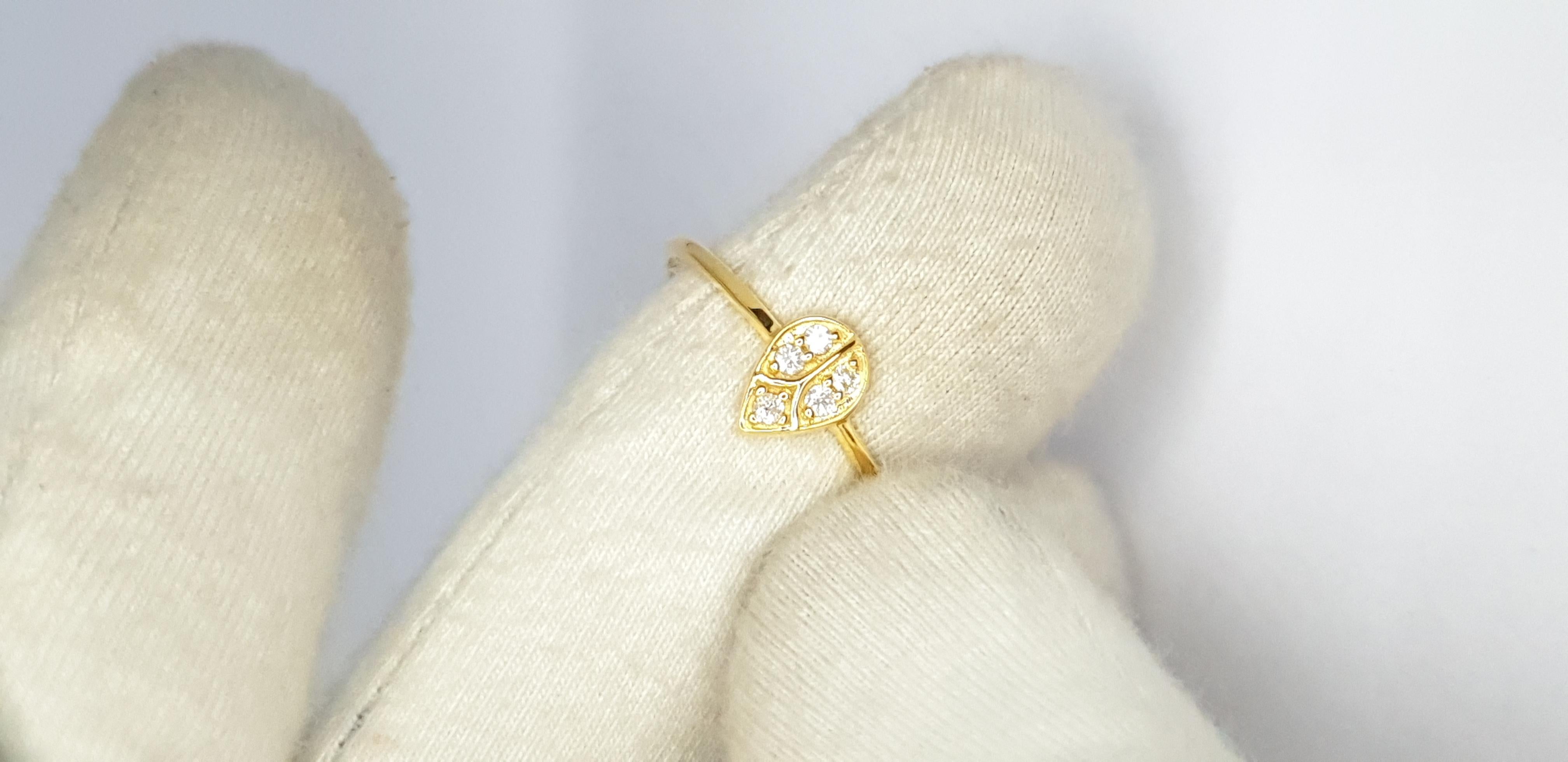 Im Angebot: Natürlicher Diamant 14K Massivgold Birnenförmiger Ringring für Damen Geburtstagsgeschenk. () 10